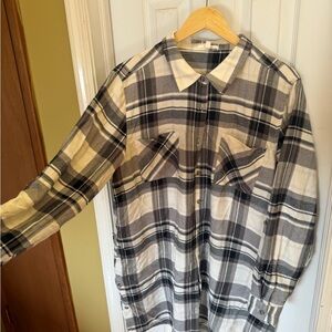 Maurices Black and White Checkered Shirt